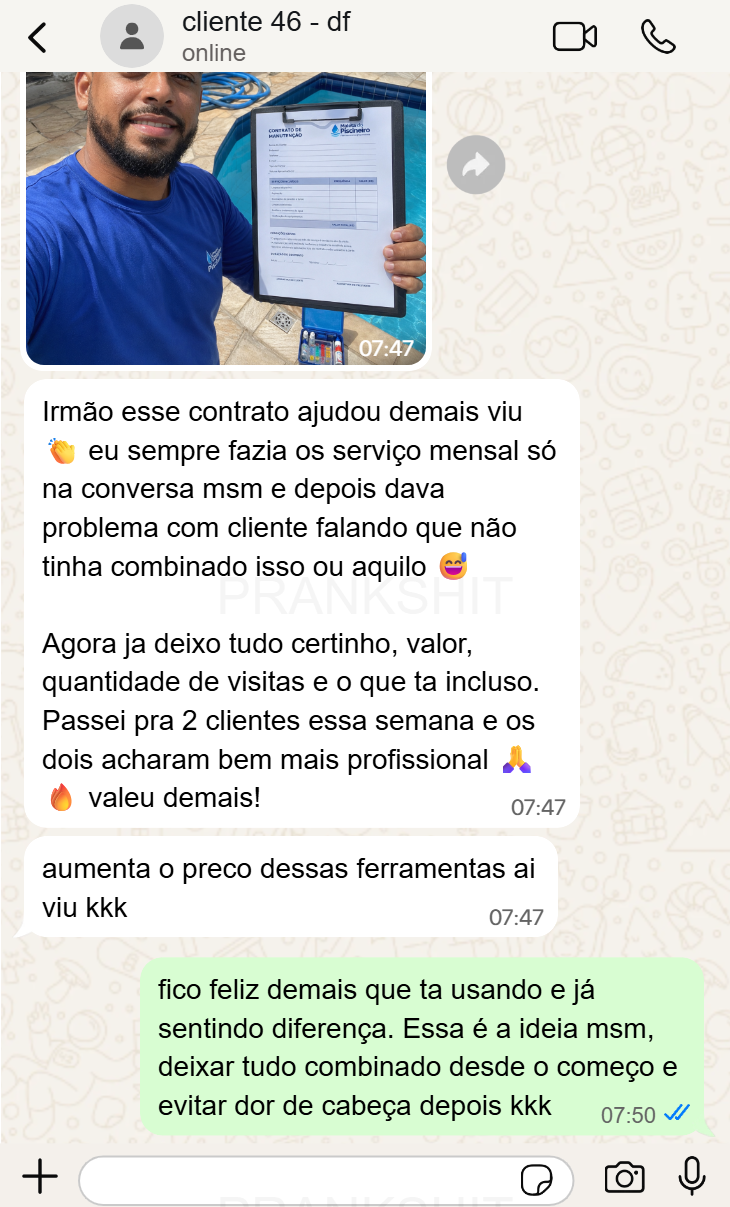 Material da Maleta do Piscineiro